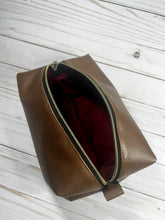 Load image into Gallery viewer, Boxy Bag - Brown Faux Leather Dopp Kit
